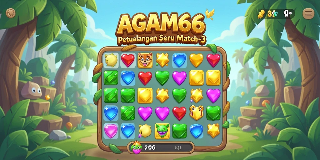 Tampilan gameplay seru AGAM66 dalam mode Match-3 yang menantang.
