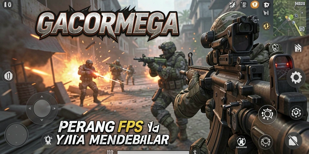 Tampilan gameplay menegangkan dari GACORMEGA saat adu tembak.