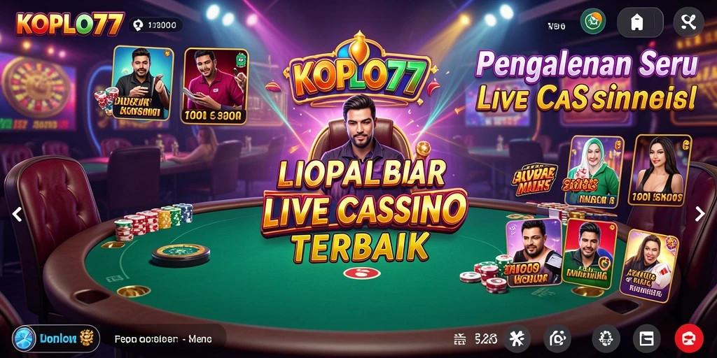 Screenshot KOPLO77 menampilkan dealer interaktif dalam permainan Live Casino yang mendebarkan.