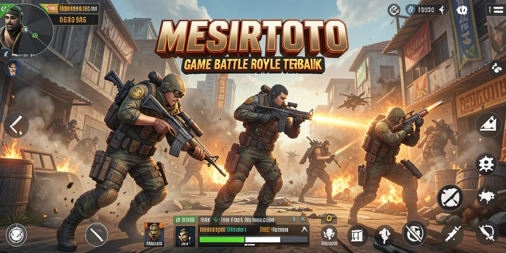 Gameplay seru MESIRTOTO menampilkan aksi Battle Royale yang mendebarkan.